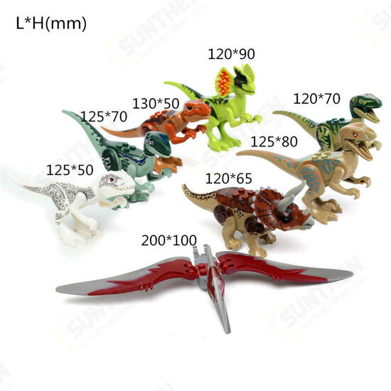 8pcs Different Dinosaur World Building Blocks Mini Figures Toys