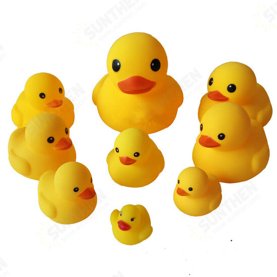 9 PCS Bathroom Toys Big Yellow Duck Vinyl Parent-child Play In The Water Squeeze Accompany The Baby In The Bath Soothing Toys for children's gifts