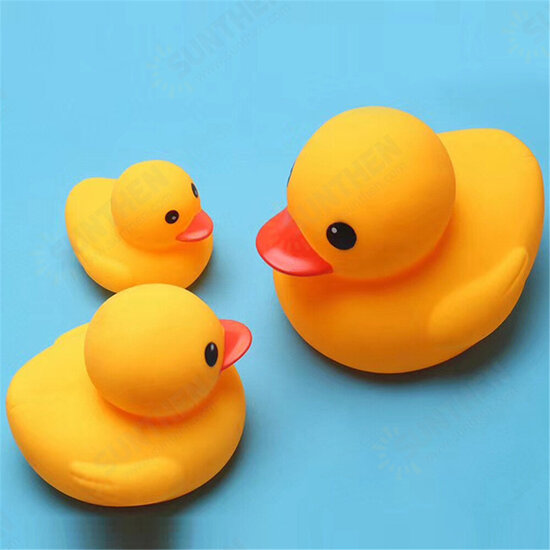 9 PCS Bathroom Toys Big Yellow Duck Vinyl Parent-child Play In The Water Squeeze Accompany The Baby In The Bath Soothing Toys for children's gifts