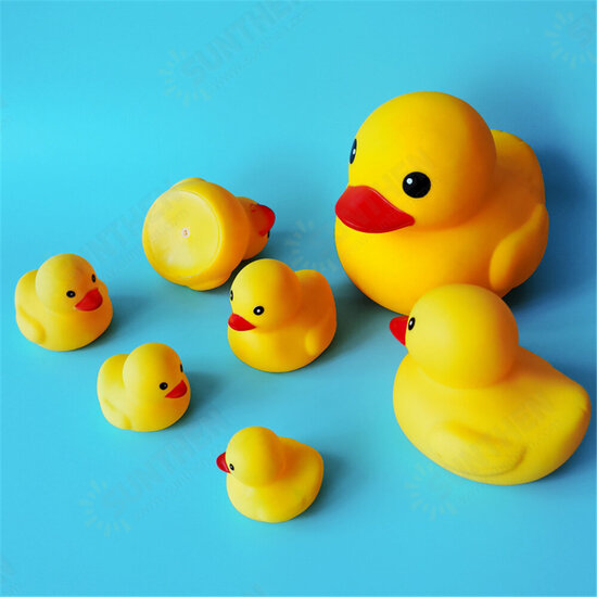 9 PCS Bathroom Toys Big Yellow Duck Vinyl Parent-child Play In The Water Squeeze Accompany The Baby In The Bath Soothing Toys for children's gifts