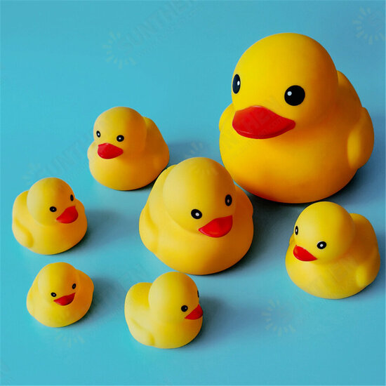 9 PCS Bathroom Toys Big Yellow Duck Vinyl Parent-child Play In The Water Squeeze Accompany The Baby In The Bath Soothing Toys for children's gifts