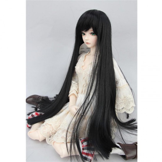 BJD Doll Wig 8-9inch 22-24cm 1/3 BJD SD Long Straight Hair Black Toy Costume Wig