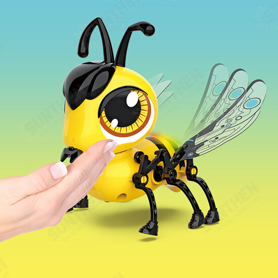 DIY Assembly Touch Sensitive Walking USB Charging Bee with Touch Sensing Lights and Sounds Toddler Toys for Kids Gift