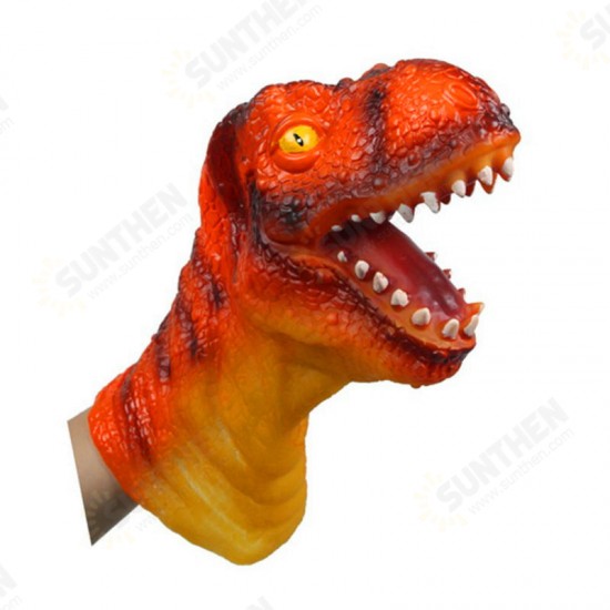 Dino Head Triceratops Dinosaurs Finger Puppet Dolls Rubber Hand Glove Toy For Kids Educational Gift