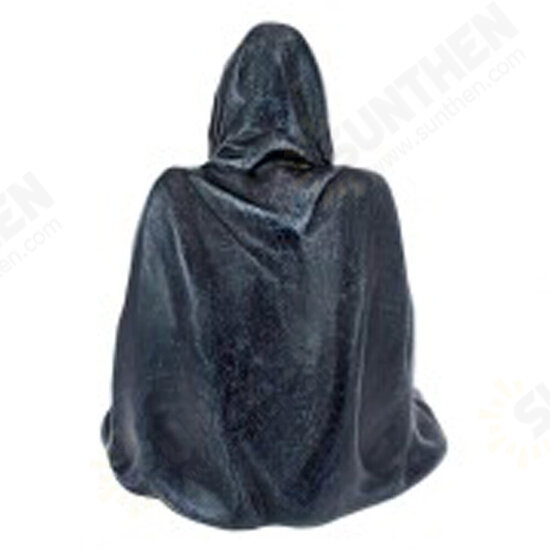 Gothic Nightcrawler Statue Sitting Thriller in Black Robe Decorative Dark Cloak Mysterious Master Ornament Toy for Home Party Christmas