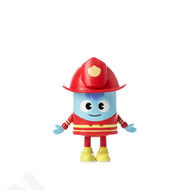 HO085 67*54*81mm Firemen Doll Cute Cartoon Action Figure Gift Display