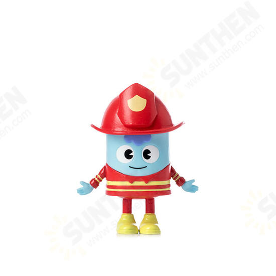 HO085 67*54*81mm Firemen Doll Cute Cartoon Action Figure Gift Display