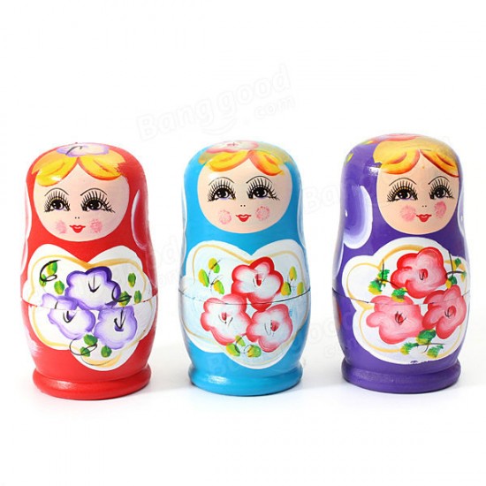 Lovely Russian Nesting Matryoshka 5-Piece Wooden Doll Set