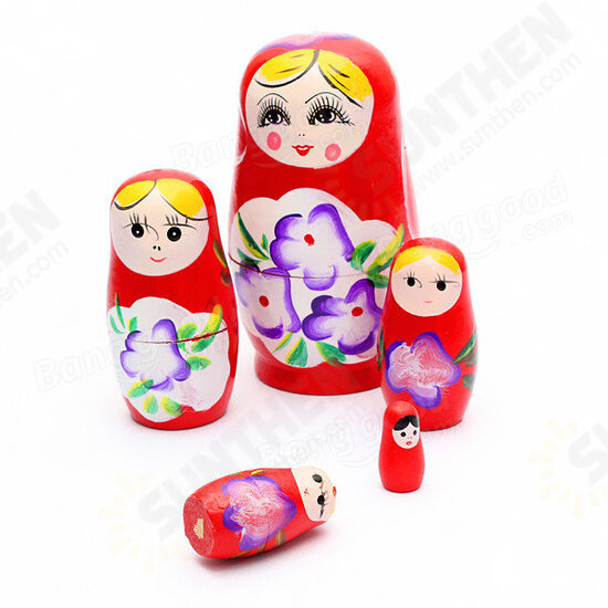 Lovely Russian Nesting Matryoshka 5-Piece Wooden Doll Set