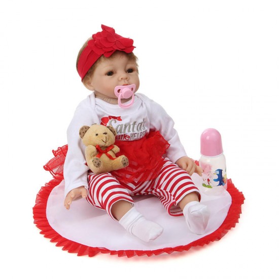 DOLL 22inch Silicone Handmade Lifelike Baby Kid Doll Realistic Newborn Toy
