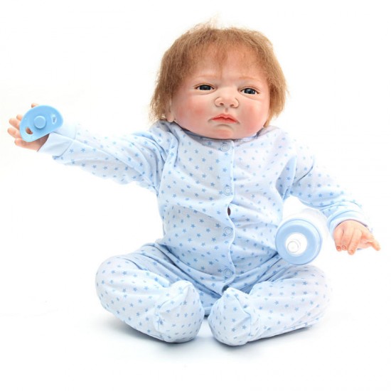 Silicone Soft Realistic Reborn Baby Doll 22 Inch Lifelike Girl Newborn BB Cloth Body Toy