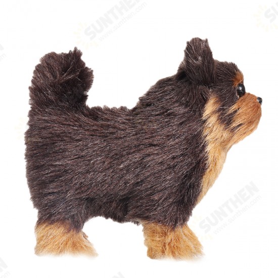 Yorkshires Terrier Realistic Simulation Plush Dog Lifelike Animal Dolls Toy for Home Decoration Collection Kids Gift