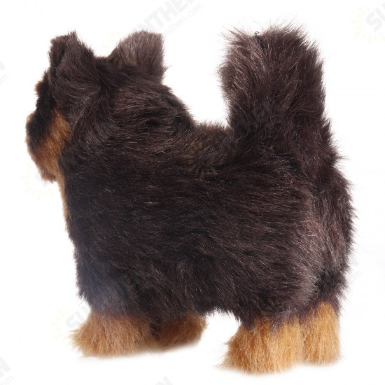 Yorkshires Terrier Realistic Simulation Plush Dog Lifelike Animal Dolls Toy for Home Decoration Collection Kids Gift