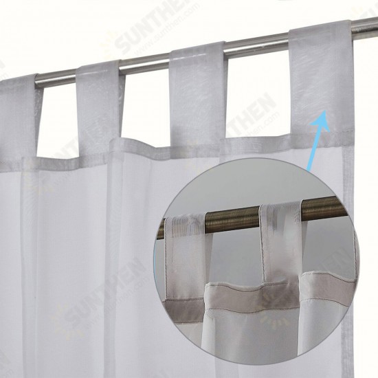 1/2PCS White Voile Curtain Polyester Breathable Tulle Sheer Curtains for Kitchen Living Room Bedroom