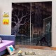 132*160cm Blackout Window Curtains Halloween Printed Curtains for Living Room Festival Decoration