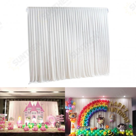 2M X 2M White Stage Background Backdrop Drape Curtain Swags Wedding Party US