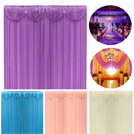 2M X 2M White Stage Background Backdrop Drape Curtain Swags Wedding Party US