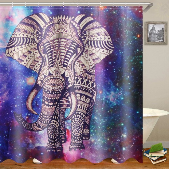 Elephant Bathroom Set Mouldproof Shower Curtain Non-Slip Rug Toilet Seat Cover Bath Mat Carpets Bathroom Decor