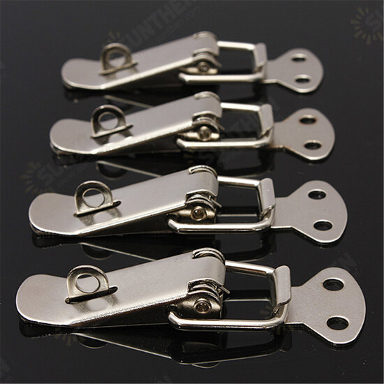 4PCS Case Box Chest Spring Stainless Tone Lock Toggle Latch Catch Clasp