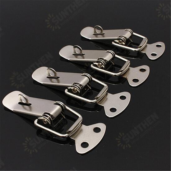 4PCS Case Box Chest Spring Stainless Tone Lock Toggle Latch Catch Clasp