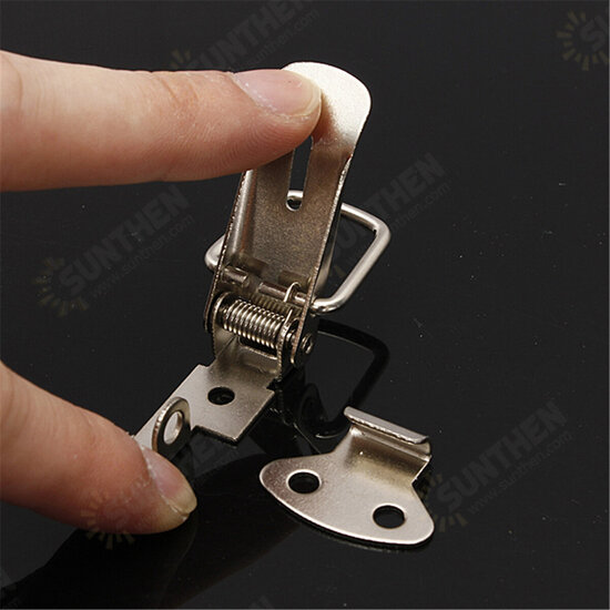 4PCS Case Box Chest Spring Stainless Tone Lock Toggle Latch Catch Clasp