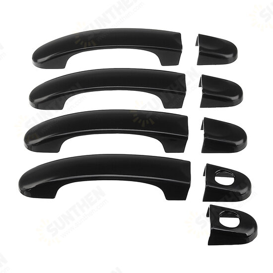 9Pcs Gloss Black ABS Door Handle Covers Set For VW Transporter T5 T6 Caddy Van