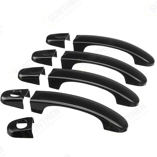 9Pcs Gloss Black ABS Door Handle Covers Set For VW Transporter T5 T6 Caddy Van