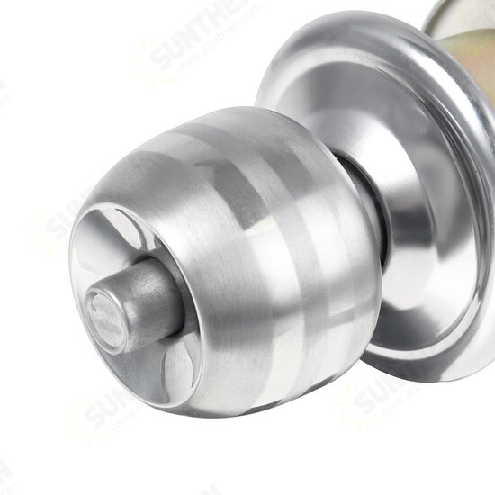 Bedroom Bathroom Door Round Lever Handle Knobs Locks Stainless Steel