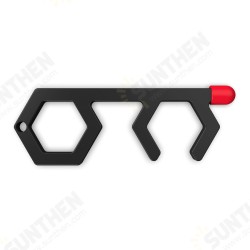 Black Contactless EDC Door Opener Handheld Keychain Press Elevator Tool Anti-Bacterial Sanitary Black Contactless EDC Door Opener Handheld Keychain Press Elevator Tool Anti-Bacterial Sanitary