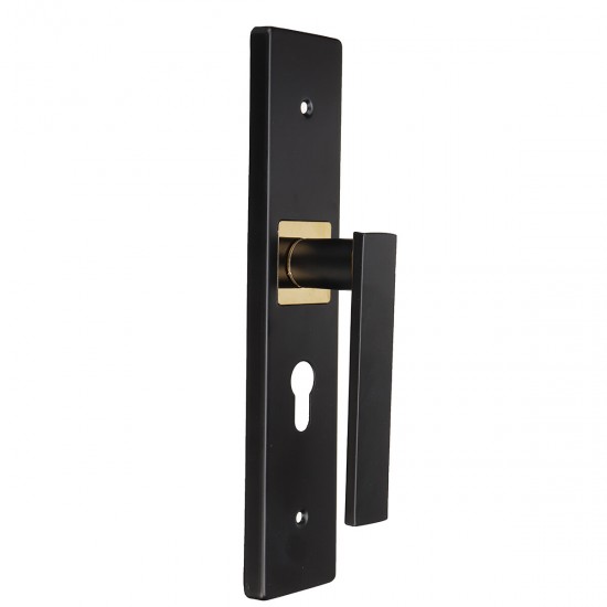Black Steel Home Door Entry Lever Handle Locks + 3 Keys Set For Indoor Wood Door