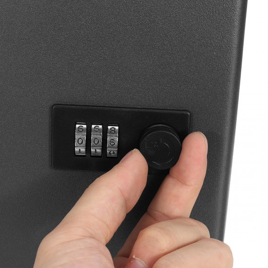 Combination Lock Metal Key Storage Cabinet Wall-Mounted Lockable Safe Box