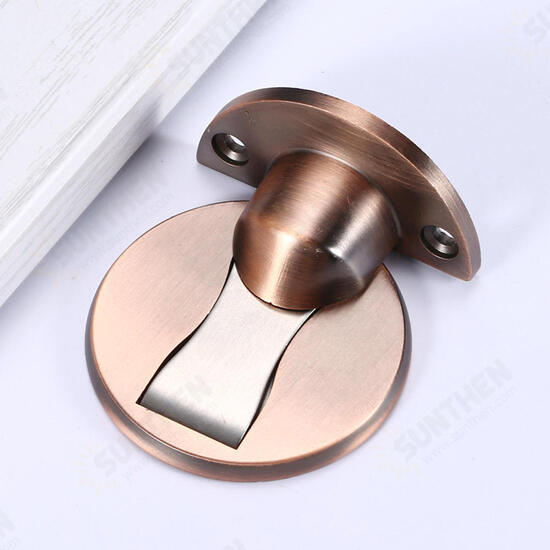 Heavy Duty Zinc Alloy Magnetic Door Stopper Hidden Floor Mount Door Catch Punching Door Holder w/ 3M Sticker