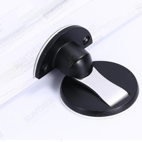 Heavy Duty Zinc Alloy Magnetic Door Stopper Hidden Floor Mount Door Catch Punching Door Holder w/ 3M Sticker