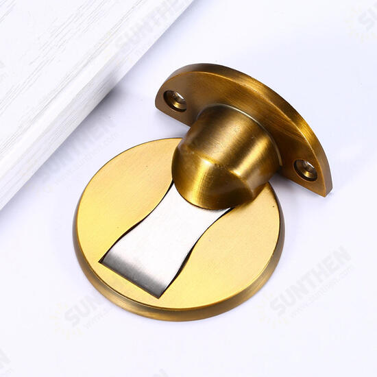 Heavy Duty Zinc Alloy Magnetic Door Stopper Hidden Floor Mount Door Catch Punching Door Holder w/ 3M Sticker