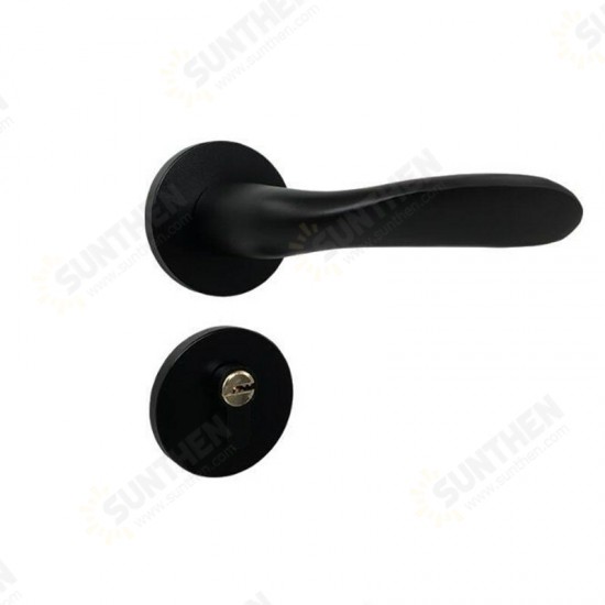 Matte Black Aluminum Door Lock Mechanical Interior Door Handle Cylinder Lock Lever Latch Home Security Mute Locker With Keys New Home Accessories