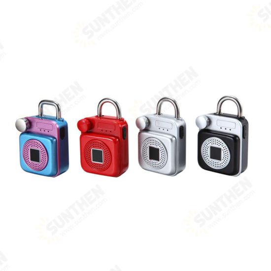 Mini Backpack Shape bluetooth Speaker Smart Lock USB Charging APP/Fingerprint Unlock Padlock