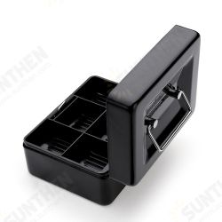 Mini Portable Money Safe Storage Case Black Sturdy Metal With Coin Tray Cash Carry Box Mini Portable Money Safe Storage Case Black Sturdy Metal With Coin Tray Cash Carry Box