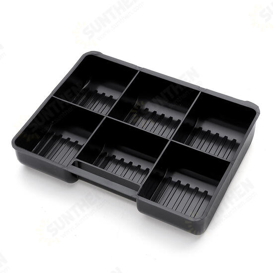 Mini Portable Money Safe Storage Case Black Sturdy Metal With Coin Tray Cash Carry Box