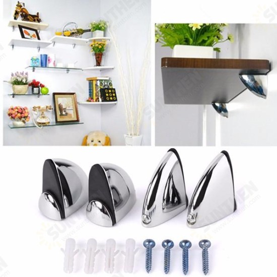 Polished Chrome Glass Shelf Support Clamp Brackets Bathroom For Shelves