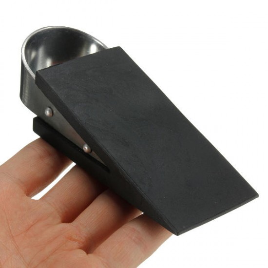 Rubber & Stainless Steel Door Stop Wedge Safety Protector Stopper Block