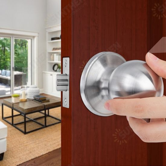 Stainless Steel Bathroom Round Ball Door Knob Set Handle Passage Lock With Key