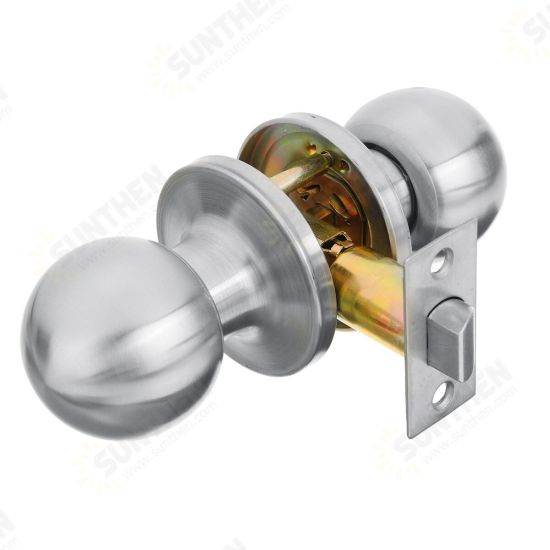 Stainless Steel Bathroom Round Ball Door Knob Set Handle Passage Lock With Key