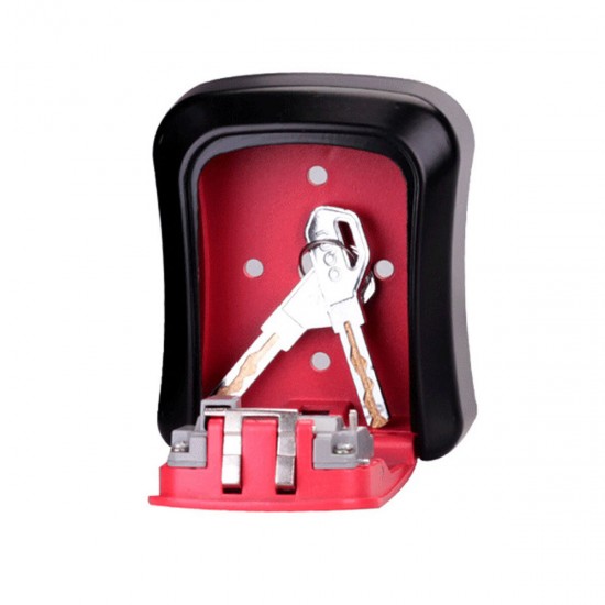 Wall Mounted 4-Digit Combination Lock Key Safe Storage Box Home Gate Coffer