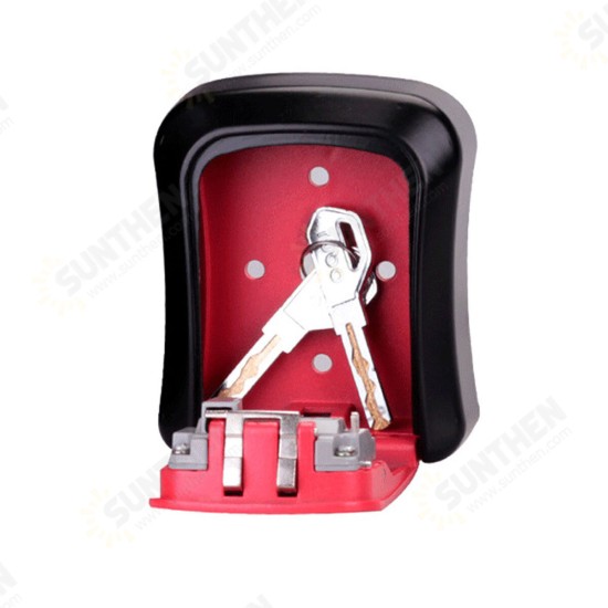 Wall Mounted 4-Digit Combination Lock Key Safe Storage Box Home Gate Coffer