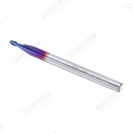 0.5-2mm 2 Flutes Blue Coated Spiral Ball Nose End Mill Tungsten Steel CNC Carbide Milling Cutter