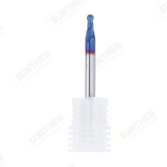 0.5-2mm 2 Flutes Blue Coated Spiral Ball Nose End Mill Tungsten Steel CNC Carbide Milling Cutter