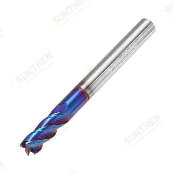 1-10mm 4 Flutes Tungsten Carbide Milling Cutter HRC65 Blue NACO Coated Milling Cutter CNC Tool