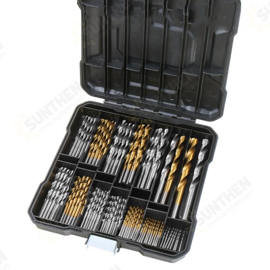 100/130pcs HSS Twist Drill Bit Set Titanium-Coated Drill Bits Woodworking Masonry Drill for Wood Steel 100/130pcs HSS Twist Drill Bit Set Titanium-Coated Drill Bits Woodworking Masonry Drill for Wood Steel