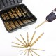 100/130pcs HSS Twist Drill Bit Set Titanium-Coated Drill Bits Woodworking Masonry Drill for Wood Steel