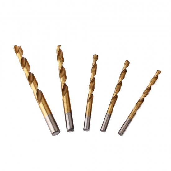 100/130pcs HSS Twist Drill Bit Set Titanium-Coated Drill Bits Woodworking Masonry Drill for Wood Steel